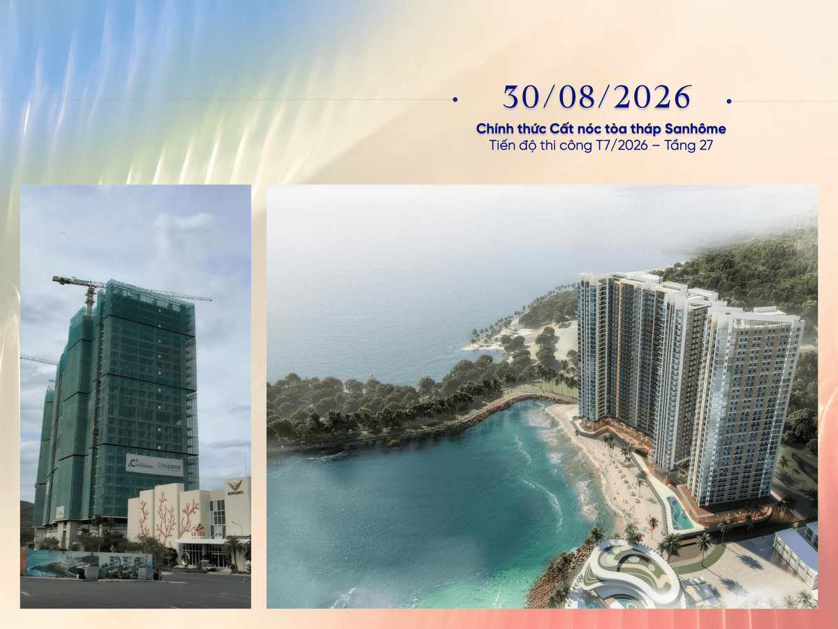 Ngày 30-08-2026 cất nóc tòa nhà Sanhôme